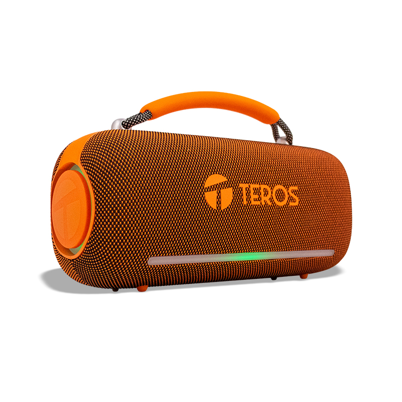 Parlante Inalámbrico Teros Vibe VB-6049OR, 60W, BT 5.3, 4000 MAH, USB, Luces LED, Naranja