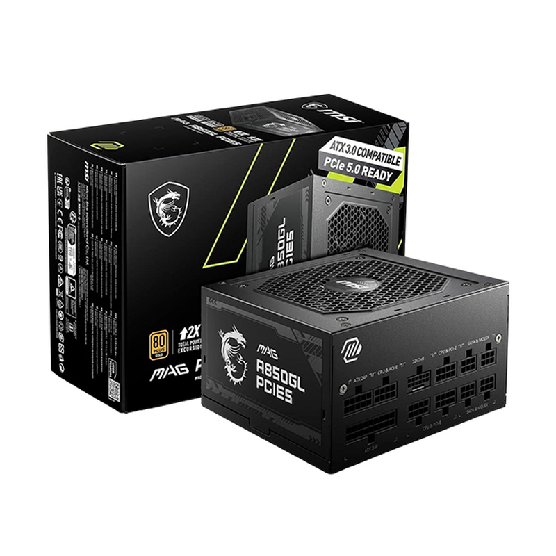 FUENTE DE PODER MSI MAG A850GL / 850W / ATX / MODULAR / 80 PLUS GOLD