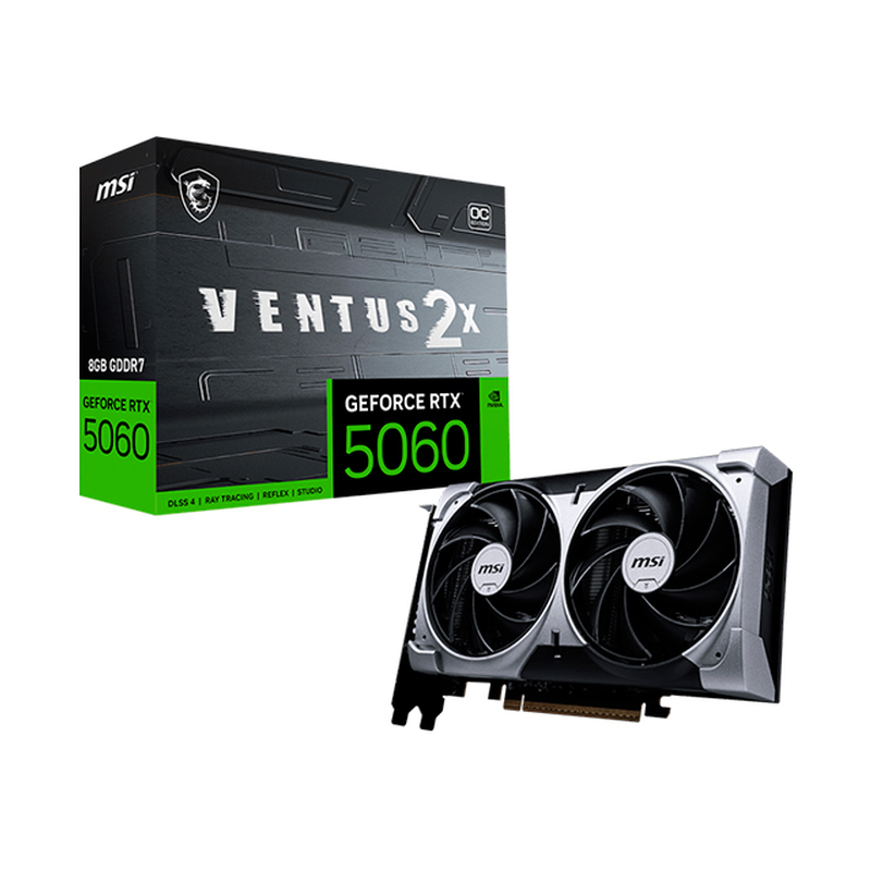 TARJETA DE VIDEO MSI VENTUS 2X / RTX 5060 / 8GB GDDR7 / 128BIT / DP X3 / HDMI X1