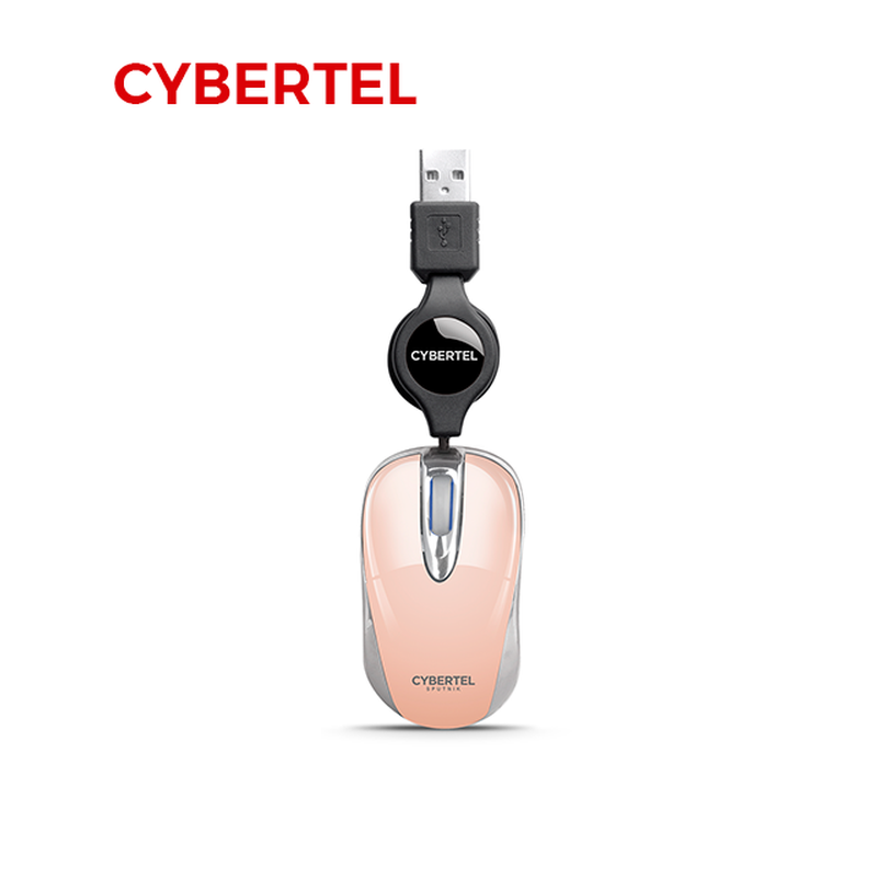 MOUSE CYBERTEL SPUTNIK CYB M204S/ RETRACTIL / USB / RUBER NUDE