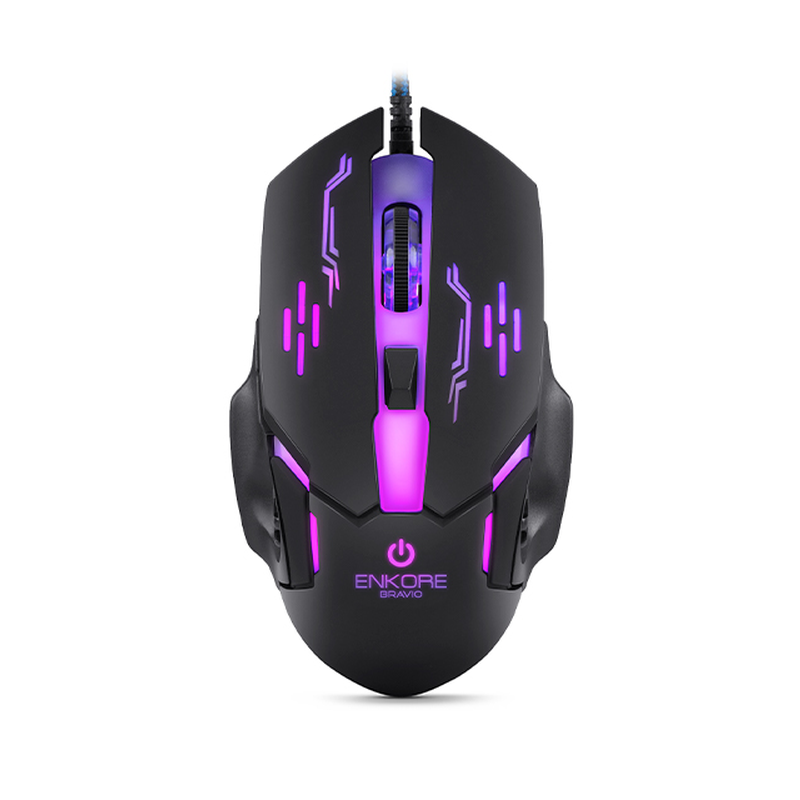 MOUSE GAMER ENKORE BRAVIO EKM 313 / USB / LED / BLACK