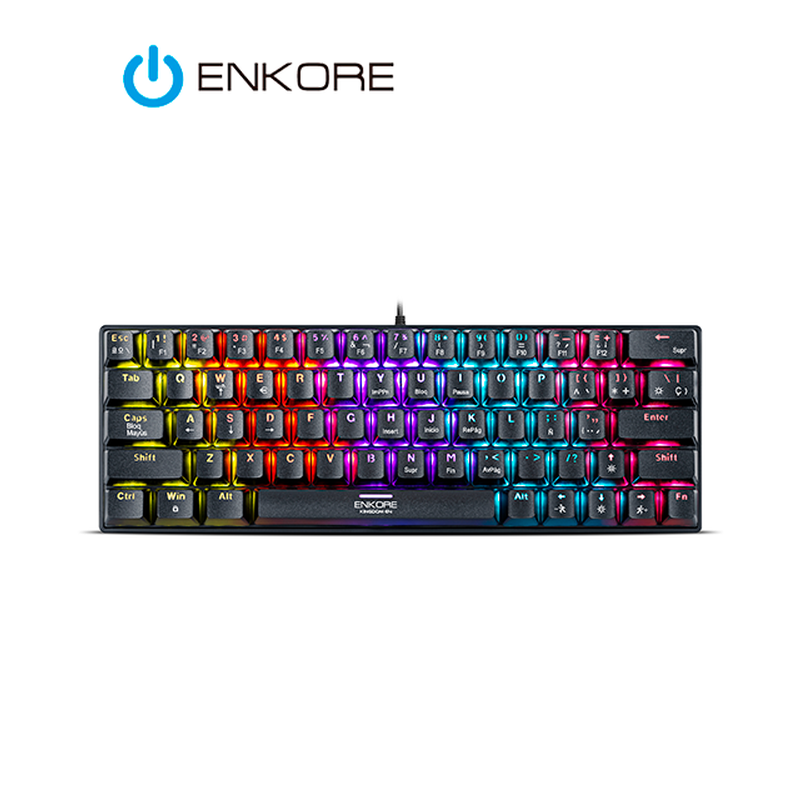 TECLADO ENKORE KINGDOM 64 ENK 1008 / MECANICO – RED / USB / RAINBOW