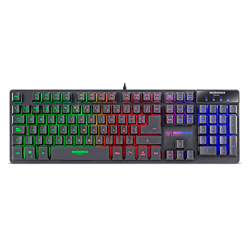 TECLADO MICRONICS NEON MIC K709+ / USB / BLACK / RAINBOW