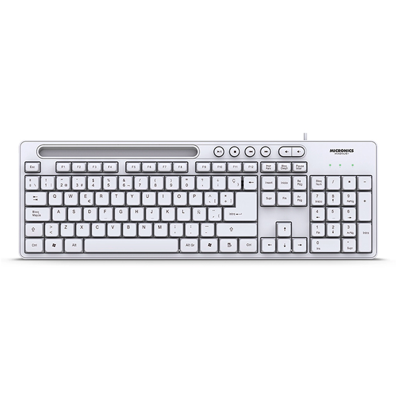 TECLADO MICRONICS MAGNUS+ MIC K734W / USB / WHITE
