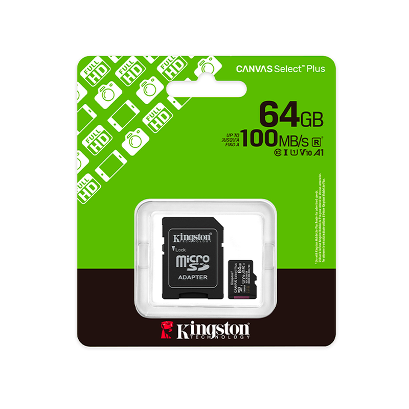 MEMORIA MICROSD KINGSTON 64GB / CL10 / ADP / 100MB/S