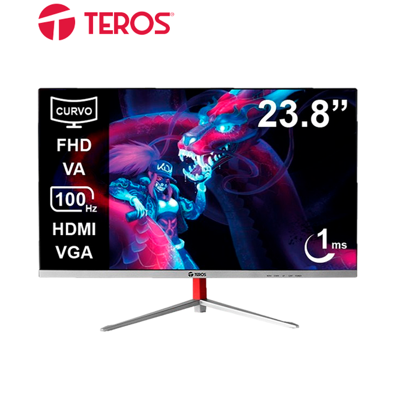 MONITOR TEROS CURVO TE-2402S / 23.8″ / FHD / 100HZ / HDMI / VGA